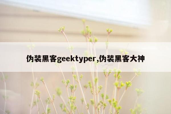 伪装黑客geektyper,伪装黑客大神