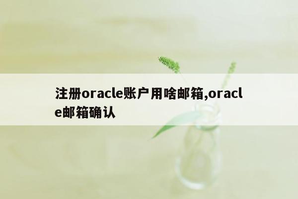 注册oracle账户用啥邮箱,oracle邮箱确认