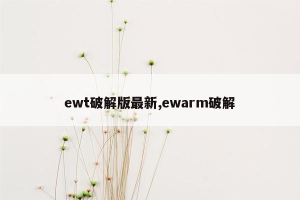 ewt破解版最新,ewarm破解