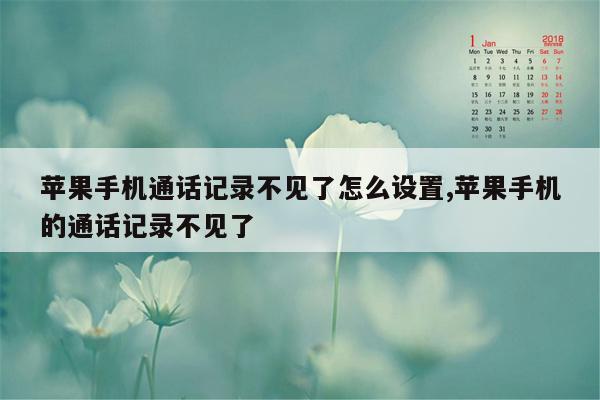 苹果手机通话记录不见了怎么设置,苹果手机的通话记录不见了