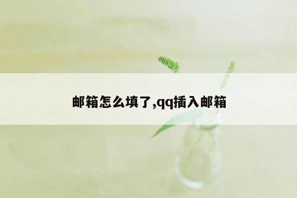 邮箱怎么填了,qq插入邮箱