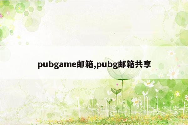 pubgame邮箱,pubg邮箱共享