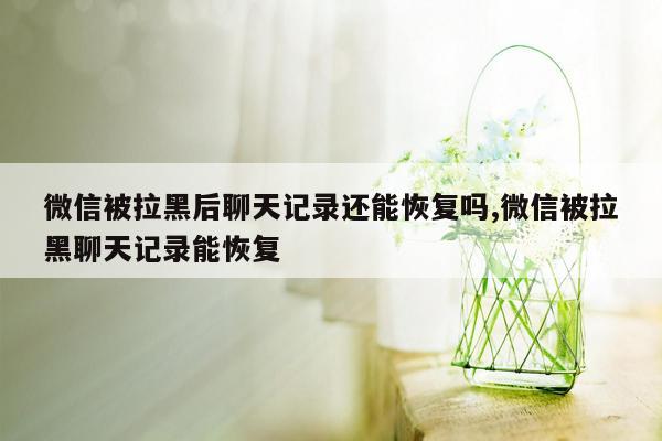 微信被拉黑后聊天记录还能恢复吗,微信被拉黑聊天记录能恢复