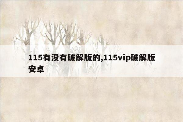 115有没有破解版的,115vip破解版安卓