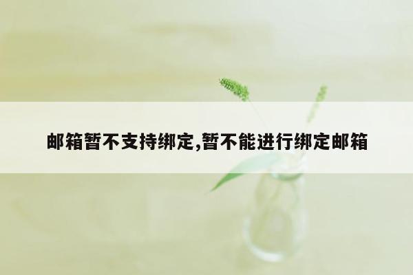 邮箱暂不支持绑定,暂不能进行绑定邮箱