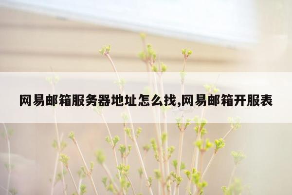 网易邮箱服务器地址怎么找,网易邮箱开服表