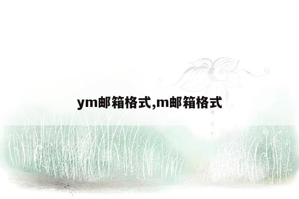 ym邮箱格式,m邮箱格式