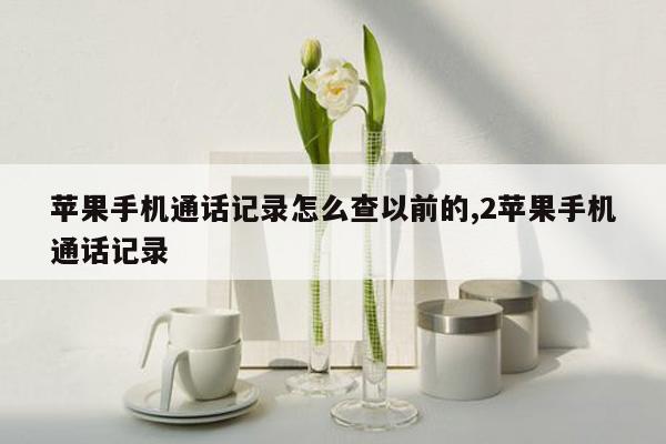 苹果手机通话记录怎么查以前的,2苹果手机通话记录