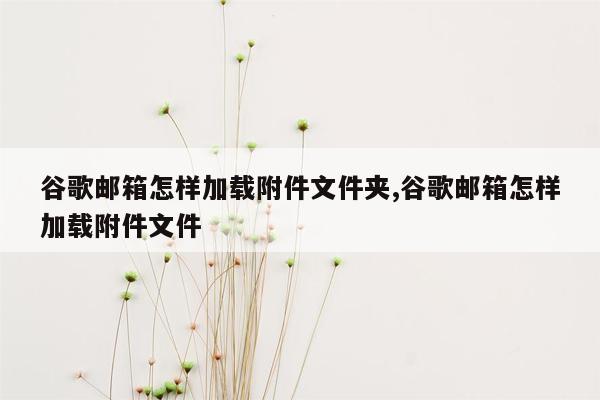 谷歌邮箱怎样加载附件文件夹,谷歌邮箱怎样加载附件文件