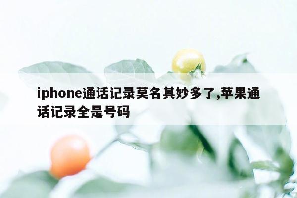 iphone通话记录莫名其妙多了,苹果通话记录全是号码