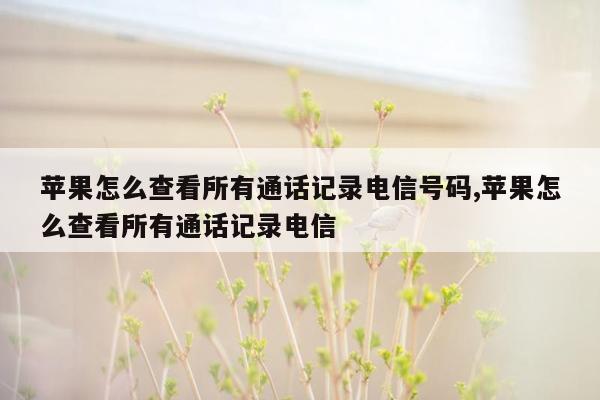 苹果怎么查看所有通话记录电信号码,苹果怎么查看所有通话记录电信