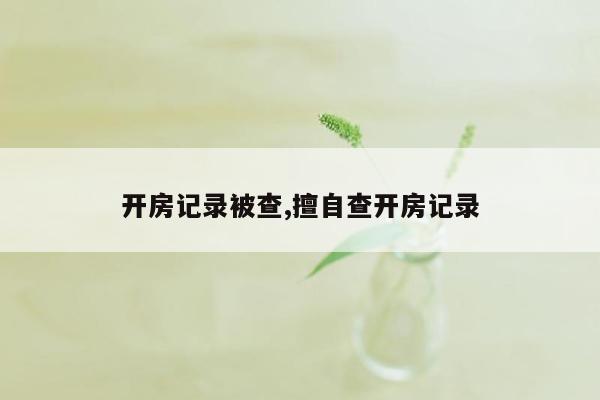 开房记录被查,擅自查开房记录