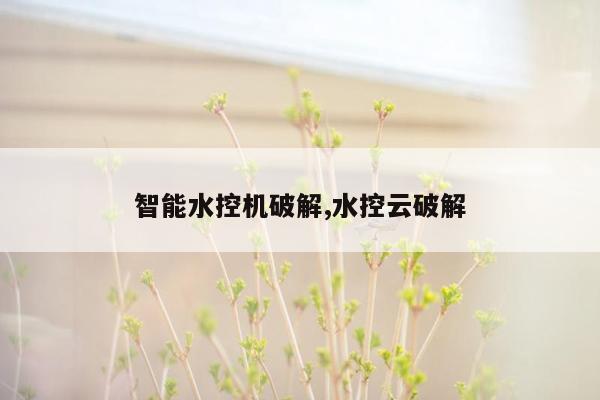 智能水控机破解,水控云破解