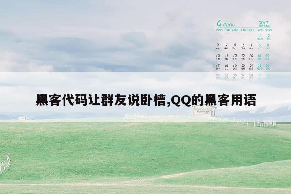 黑客代码让群友说卧槽,QQ的黑客用语