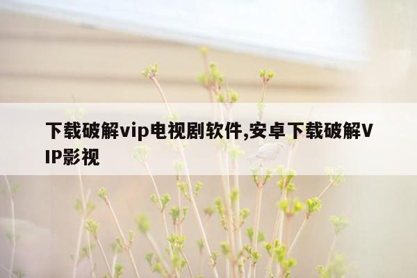 下载破解vip电视剧软件,安卓下载破解VIP影视