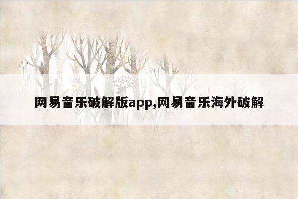 网易音乐破解版app,网易音乐海外破解