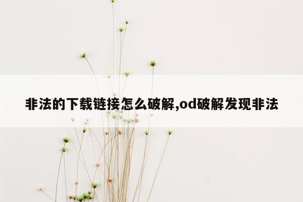 非法的下载链接怎么破解,od破解发现非法