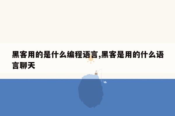 黑客用的是什么编程语言,黑客是用的什么语言聊天