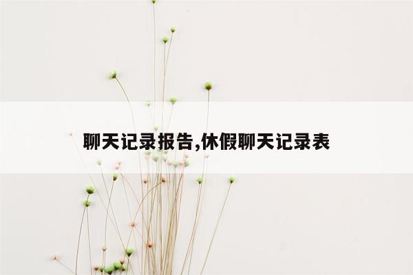 聊天记录报告,休假聊天记录表