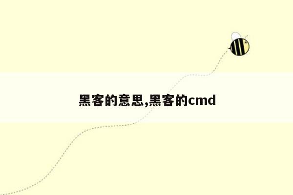 黑客的意思,黑客的cmd