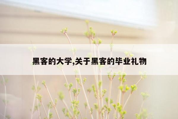 黑客的大学,关于黑客的毕业礼物