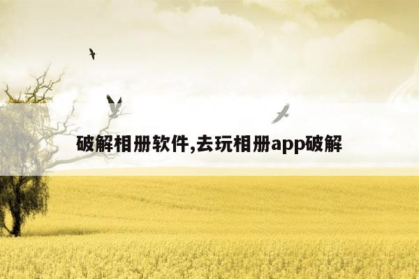 破解相册软件,去玩相册app破解