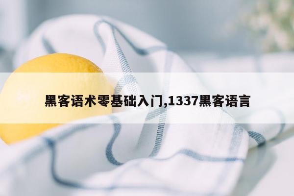 黑客语术零基础入门,1337黑客语言