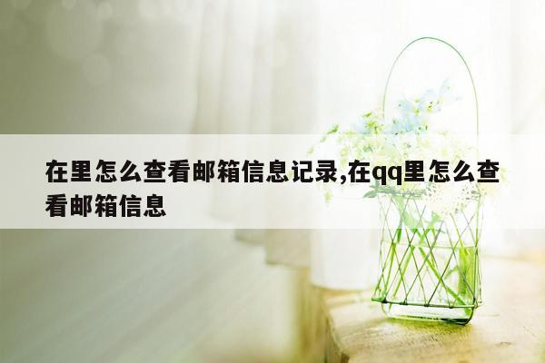 在里怎么查看邮箱信息记录,在qq里怎么查看邮箱信息