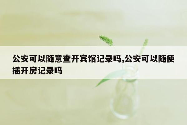 公安可以随意查开宾馆记录吗,公安可以随便插开房记录吗