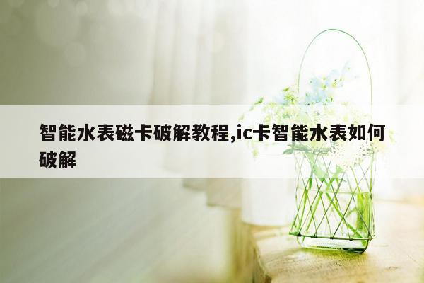 智能水表磁卡破解教程,ic卡智能水表如何破解