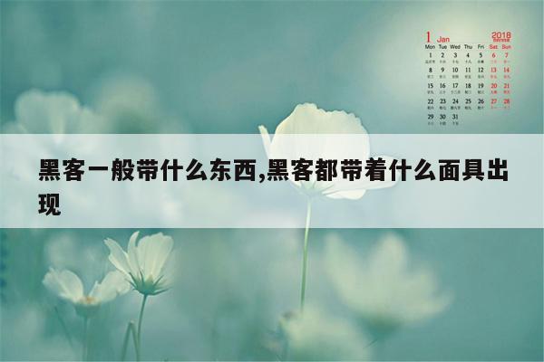 黑客一般带什么东西,黑客都带着什么面具出现