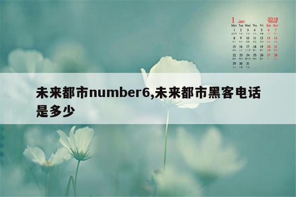 未来都市number6,未来都市黑客电话是多少