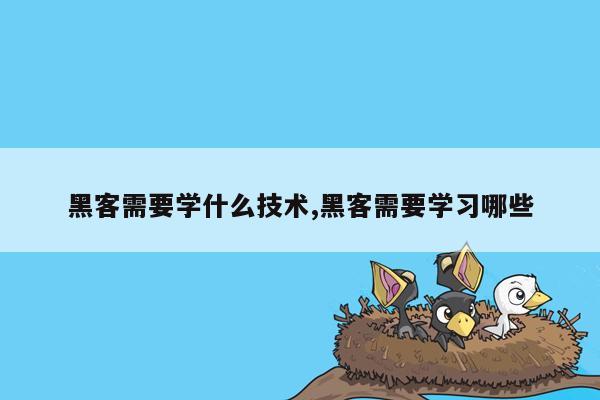 黑客需要学什么技术,黑客需要学习哪些