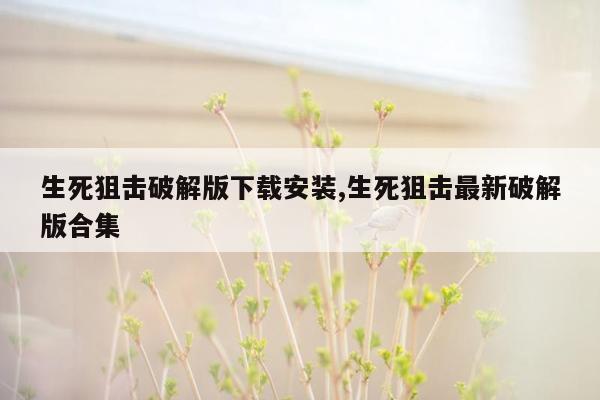 生死狙击破解版下载安装,生死狙击最新破解版合集