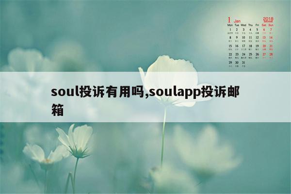 soul投诉有用吗,soulapp投诉邮箱