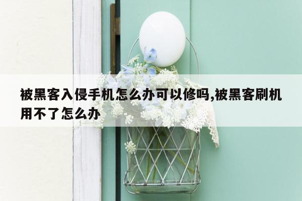 被黑客入侵手机怎么办可以修吗,被黑客刷机用不了怎么办