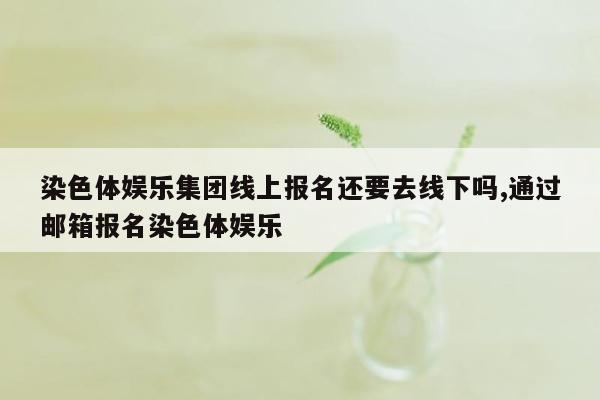 染色体娱乐集团线上报名还要去线下吗,通过邮箱报名染色体娱乐