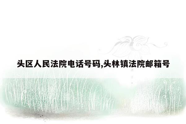 头区人民法院电话号码,头林镇法院邮箱号