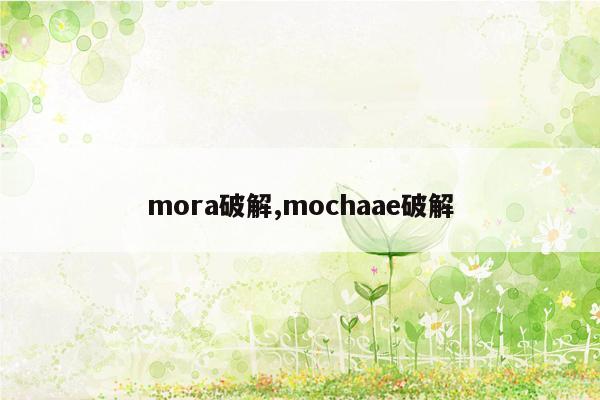 mora破解,mochaae破解