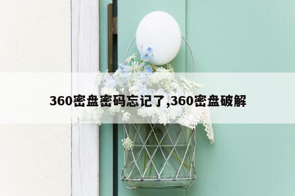 360密盘密码忘记了,360密盘破解