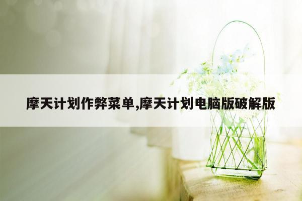 摩天计划作弊菜单,摩天计划电脑版破解版