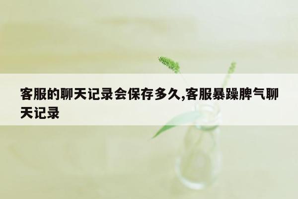 客服的聊天记录会保存多久,客服暴躁脾气聊天记录