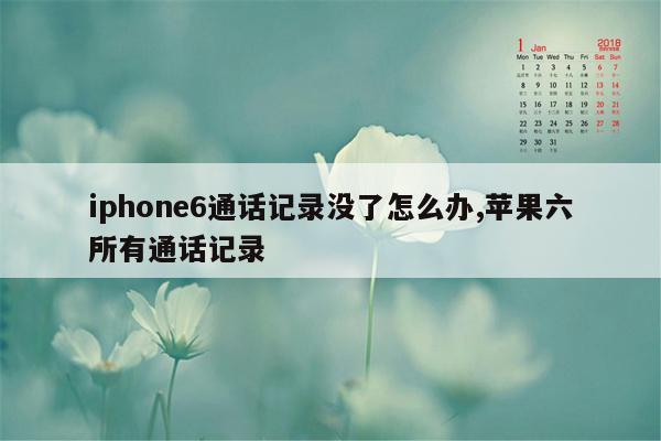 iphone6通话记录没了怎么办,苹果六所有通话记录