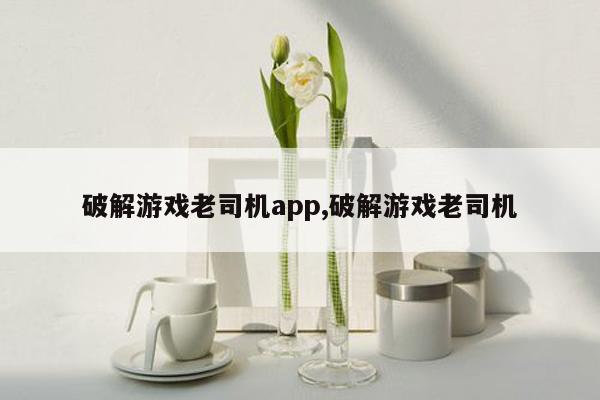 破解游戏老司机app,破解游戏老司机