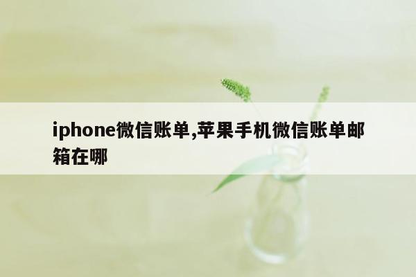 iphone微信账单,苹果手机微信账单邮箱在哪