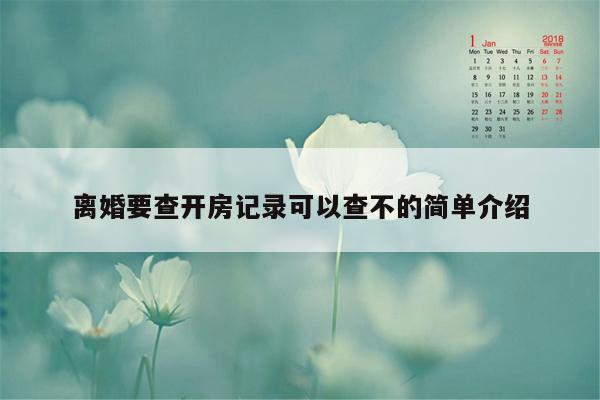 离婚要查开房记录可以查不的简单介绍