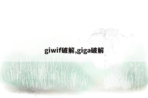 giwif破解,giga破解