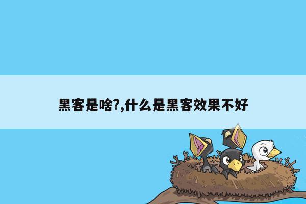 黑客是啥?,什么是黑客效果不好