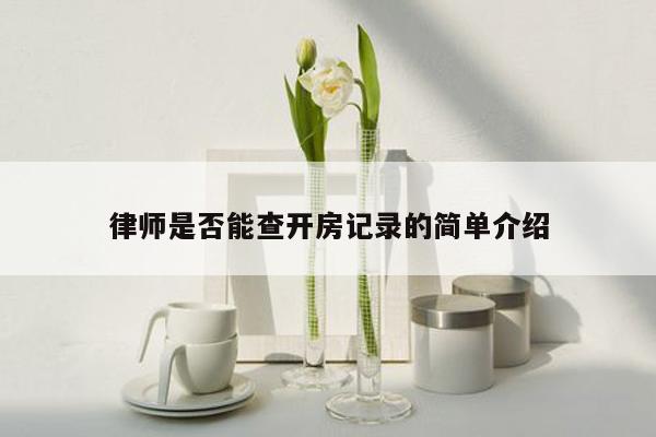 律师是否能查开房记录的简单介绍